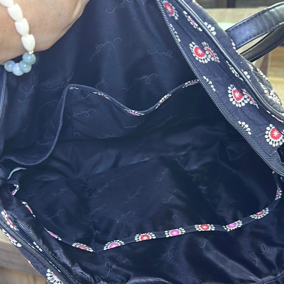 Era Bradley Floral Black Tote Bag